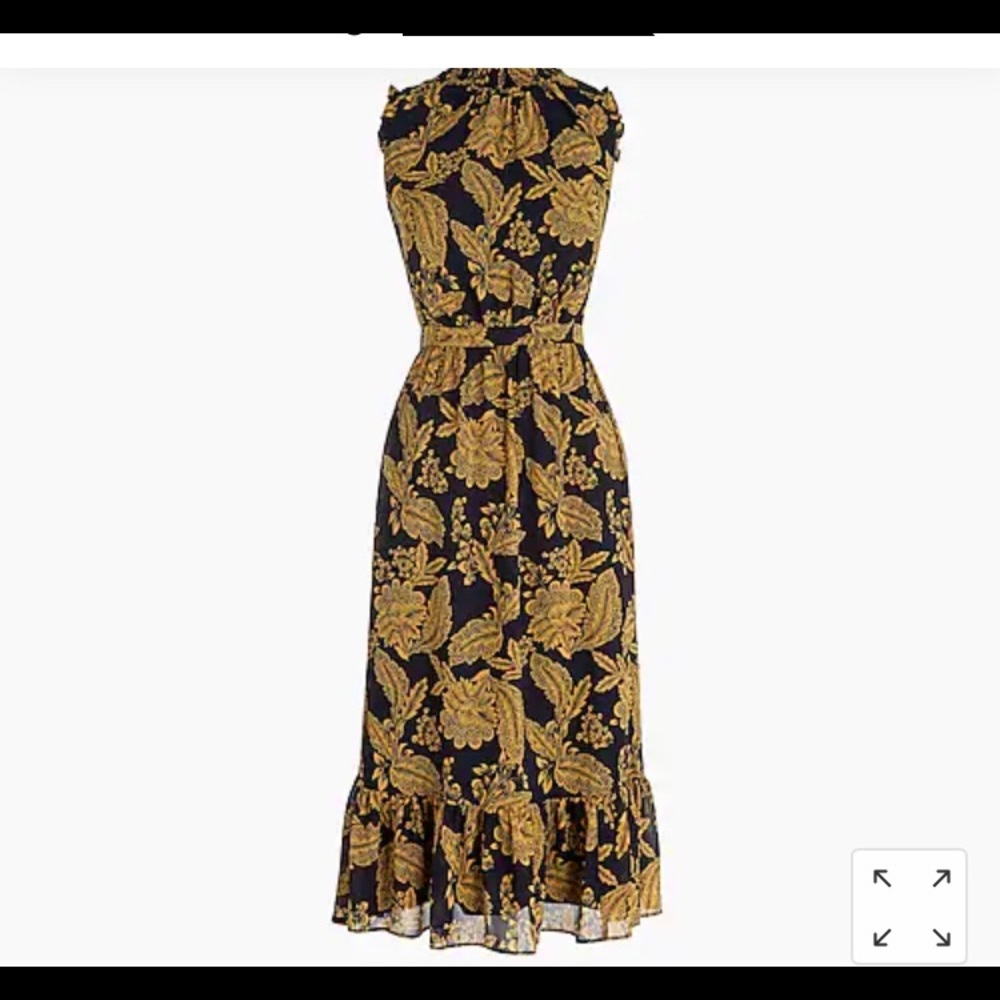 J CREW SLEEVELESS SMOCKED-NECK MIDI DRESS